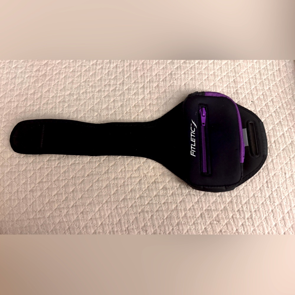 Fitletic Black and Purple Running Arm Belt